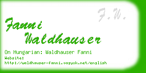 fanni waldhauser business card